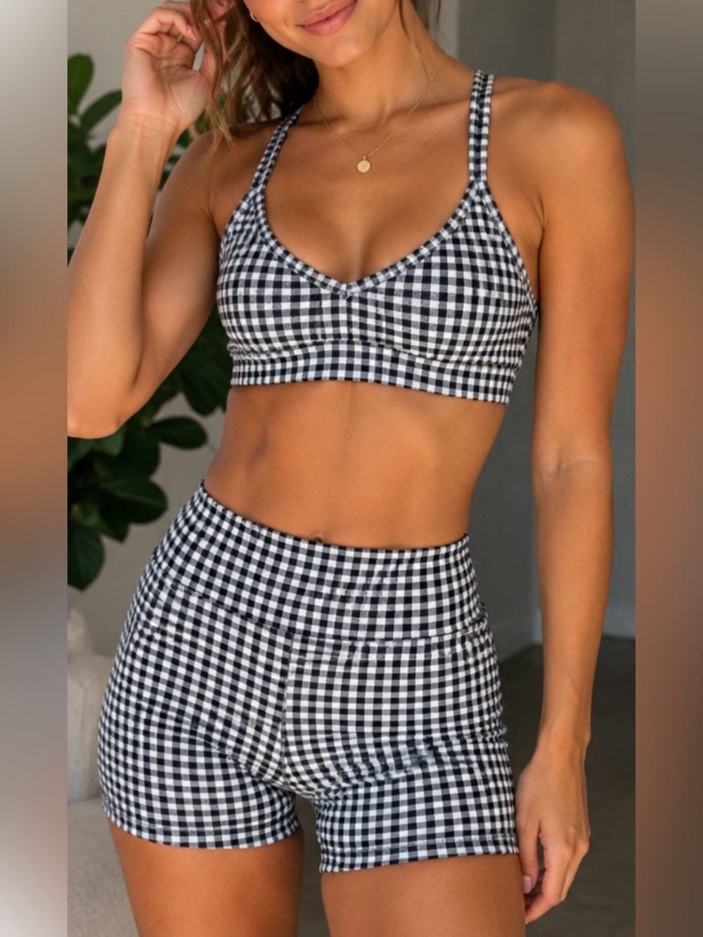 Abercrombie & Fitch YPB Houndstooth Activewear Set - S - Picture 2 of 5